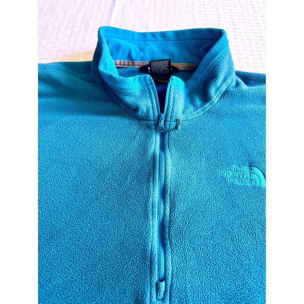 The North Face TKA 100 Fleece Pullover Teal Blue Mens XXL Quarter Zip Sweater